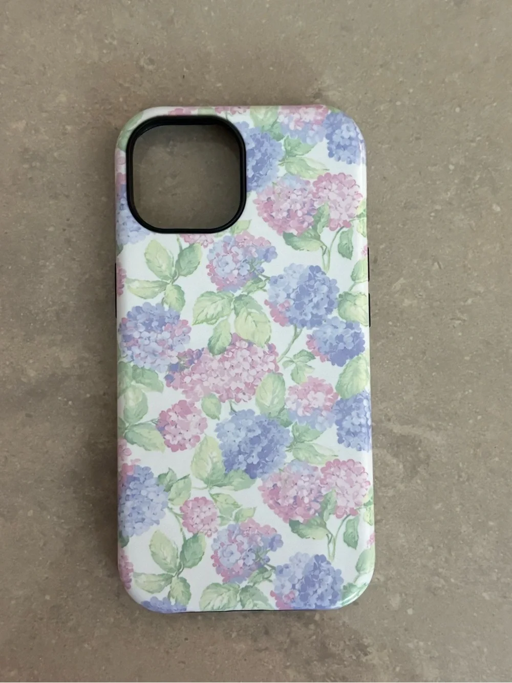Floral Hydrangea Print Phone Case - Pastel Pink & Blue